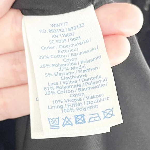 Boden Black Fit and Flare Midi Dress with Lace Sleeves Women's US Size 6 Regular - Picture 9 of 10